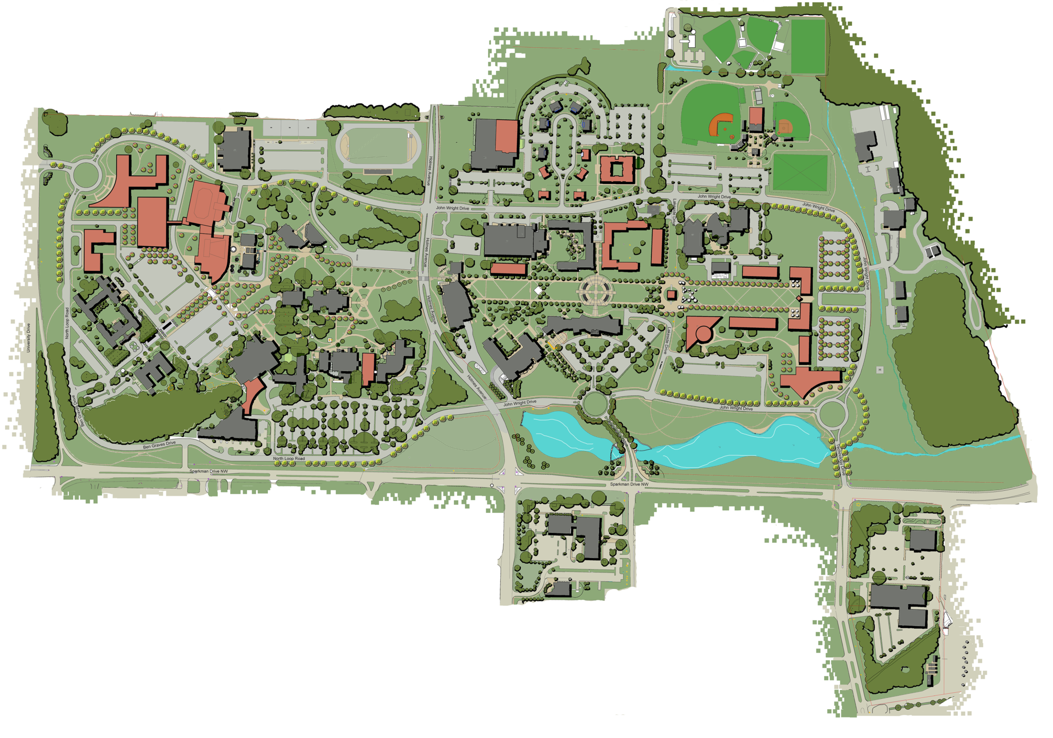 The University of Alabama in Huntsville Master Plan - Bostick Landscape 