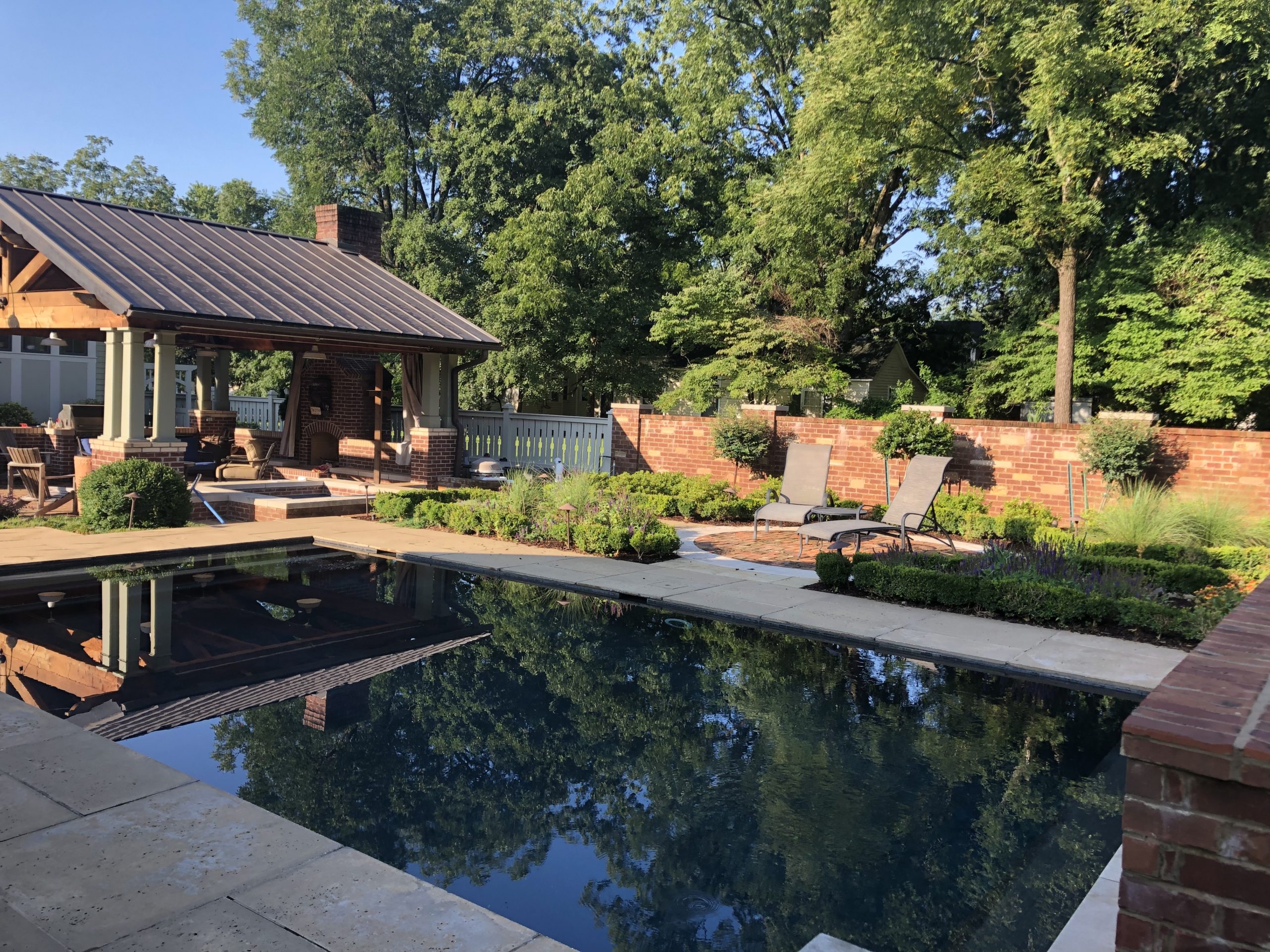 pool and landscaping