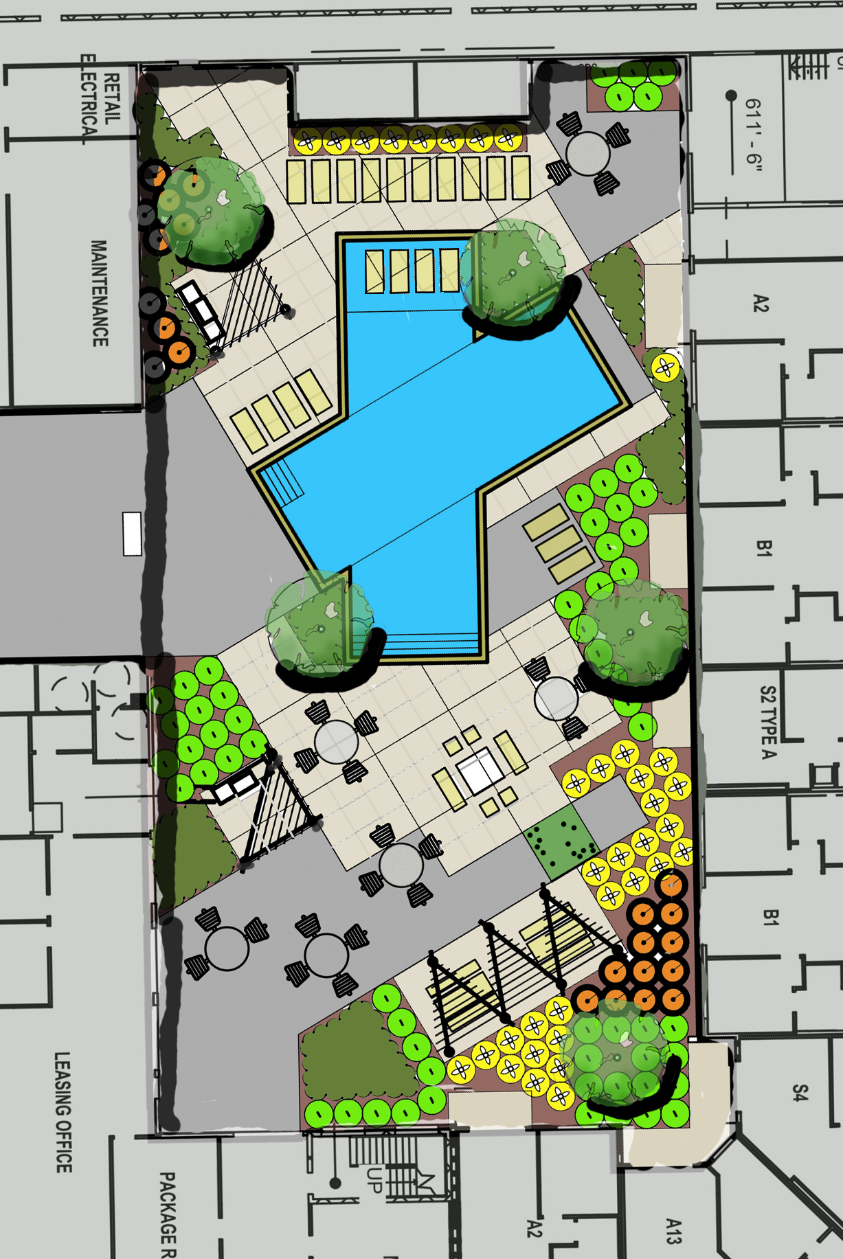 City Centre Courtyard rendering